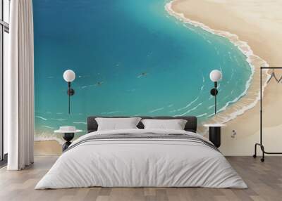 beauty landscape of quiet beach background with anime style Wall mural