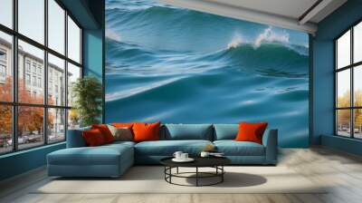 quiet blue wave water surface texture background Wall mural