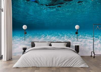 Tropical blue ocean with white sand underwater in Hawaii Wall mural