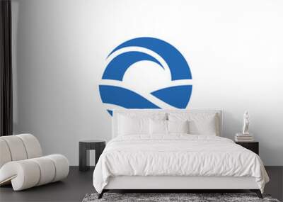 dynamic circle with sea wave vector design Wall mural