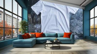 Plain White T-Shirt Mockup Photo Wall mural