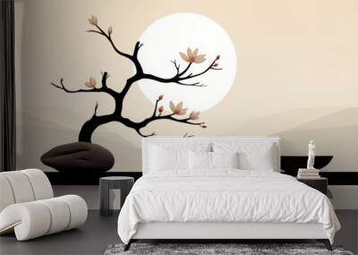 Calm Zen Elements: Minimalistic Symbols for Inner Equilibrium Wall mural