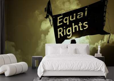 Equal Rights Banner: A silhouette of a banner with the words 