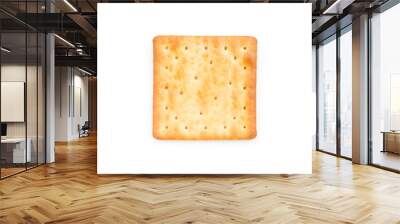 Fresh baked cream crackers isolated on white background (clipping path included) Wall mural