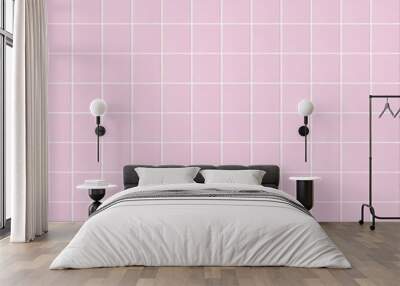 Light pink seamless pattern tile wall texture background for interior home, bathroom design or 3d rendering decoration Wall mural