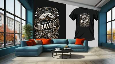 travel new t shirt design. Wall mural