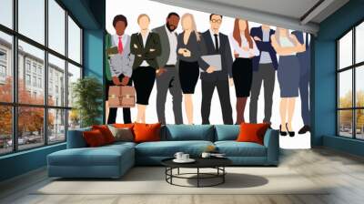 illustration of group of business people standing Wall mural