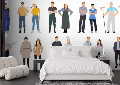 Pair of male and female professionals, occupation, workers, job Wall mural