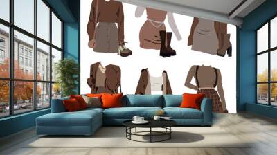 Set of clothes, female clothing concept. Wall mural