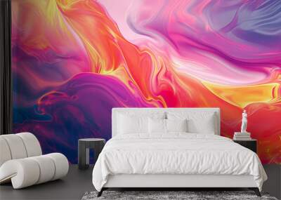 abstract digital art background with neon colors Wall mural