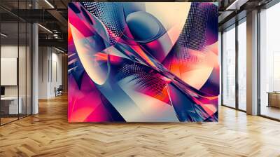 abstract digital art illustration with lines background Wall mural