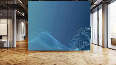 Abstract Digital Wave Pattern in Blue Gradient Wall mural