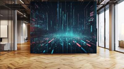 abstract futuristic technology wallpaper or background with data flowing and cyber concept Wall mural