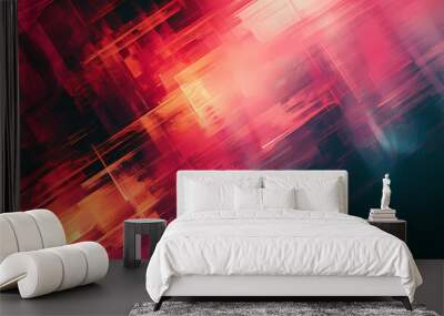 abstract red and black futuristic digital art background Wall mural