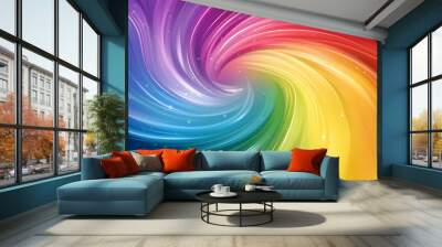 Colorful Rainbow Swirling Abstract Design Background Wall mural