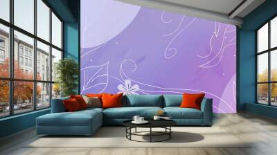 Floral Elegance on Purple Gradient Background Wall mural