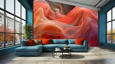 Flowing Harmony: Abstract Waves of Multicolor Wall mural