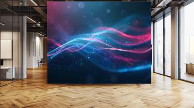 futuristic digital art energy wave background Wall mural