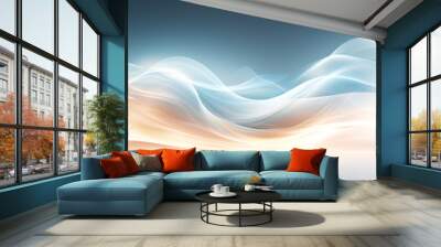 white energy wave flowing concept, background or wallpaper, art illustration Wall mural