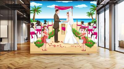 Beach wedding Wall mural