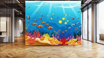 Marine underwater scene Wall mural