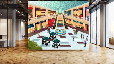 scene inside shopping mall Wall mural