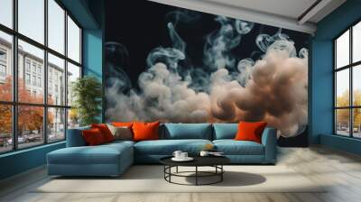 Abstract Smoke In Dark Background Wall mural