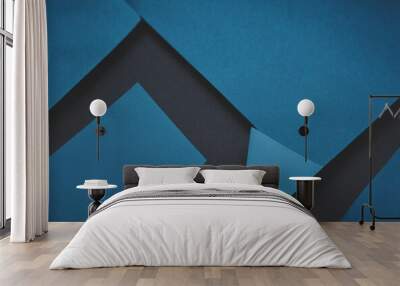 Blue construction paper texture grunge abstract background Wall mural