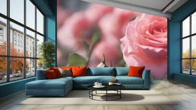 Flower pink nature petal plant floral summer garden flora rose Creative banner Copyspace image Wall mural