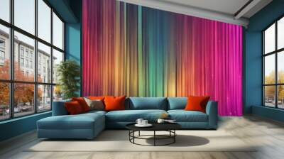 Vertical Vibrant gradient wave line background vector Abstract trendy modern design wallpaper for mu Wall mural