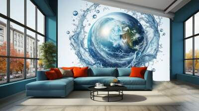 Clean water spalsh on white background Wall mural