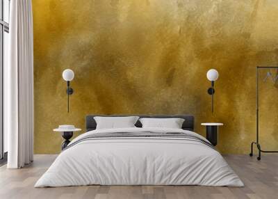 Gold luxury ink and watercolor textures on white paper background. Paint leaks and ombre effects. Hand painted vintage texture. Wall mural