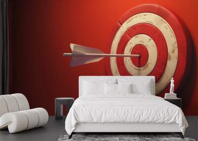 Arrow aim to business target goal hit success center accuracy competition, setting goals correctly concept, target achievement concept, Symbolic goals achievement, success. Wall mural