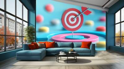 Arrow hitting target for planning and management development business growth to success in the future. Wall mural