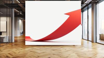 Growing red arrow up isolated on white background, Growth chart sign. Flexible arrow indication statistic. Trade infographic, Vector illustration. Wall mural