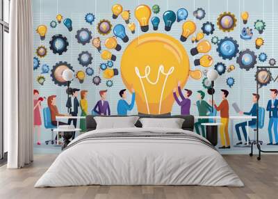 Business teamwork critical thinking Wall mural