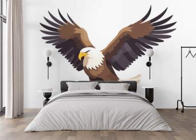 Bald Eagle isolated on white background. Vector illustration Wall mural