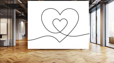 Heart. Abstract love symbol. Continuous line art drawing vector illustration. Family symbol Wall mural