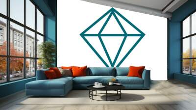 Vector brilliant, diamond line icon. linear style sign for mobile concept and web design Wall mural