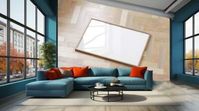 Mock up frame with minimal decor close up in home interior background, 3d render Wall mural