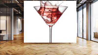 red cocktail with splash isolated on white Wall mural