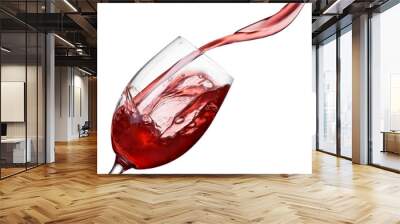 Splash of wine in glass isolated on white Wall mural