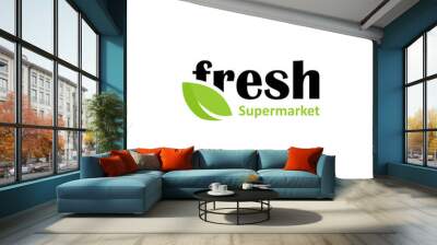 Fresh supermarket Organic store logo design inspiration Wall mural