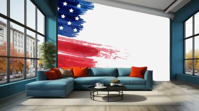 Background with USA painted flag Wall mural