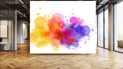 Multicolored splash watercolor blot Wall mural