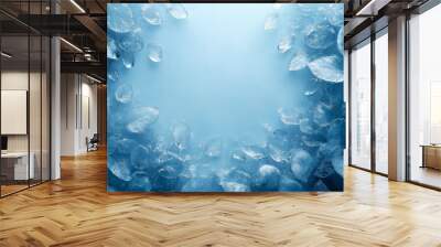 Ice cold crystal winter background Wall mural