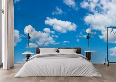 Large panorama of blue sky with white clouds Wall mural