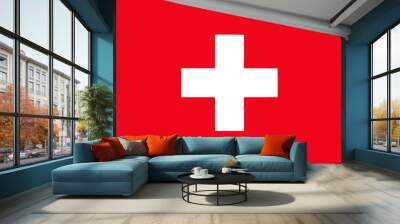 Switzerland National Flag Wall mural