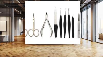 manicure or pedicure equipment on white Wall mural