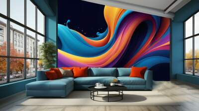 abstract color flow liquid wave background Wall mural